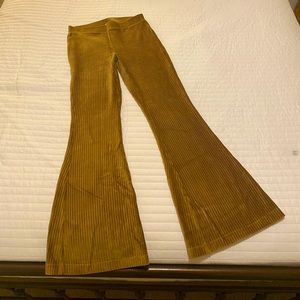 Aerie Mustard Corduroy Flare Leggings